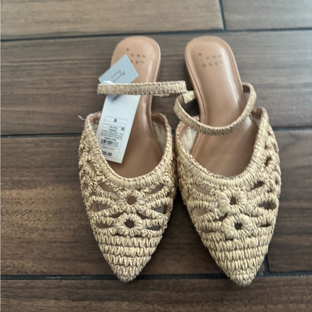 a new day Beige Crochet Pointed Slingback Espadrille Mule - Picture 6 of 10